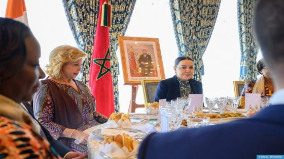 صاحبة السمو الملكي الأميرة للا أسماء تترأس مأدبة غداء أقامها جلالة الملك على شرف السيدة الأولى لكوت ديفوار السيدة دومينيك واتارا